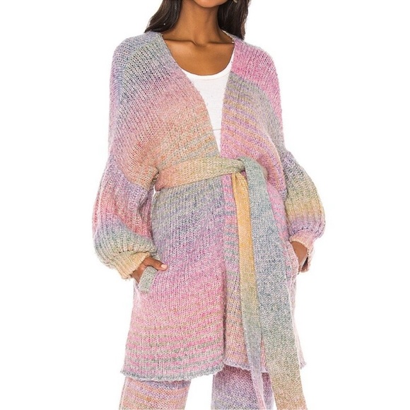 LoveShackFancy Brady Rainbow Wool Knit Belted
Shawl Cardigan Size XS/S - Picture 13 of 14